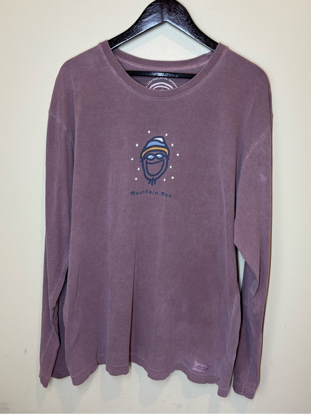Life is Good Mountain Man Long-Sleeve Top - Mauve, men’s large